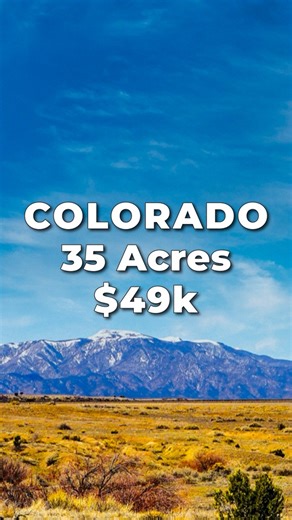 35 Acres of COLORADO LAND for SALE for $49k The Colorado Property has Road Access, Mountain Views & Power approximately 200 feet South of the Property along the Road. Apache Creek flows through the Southern portion of the Property and connects to the Huerfano River. View the Property Images, Maps & Details at: LANDIO.com Colorado City is 16 miles to the North. Colorado City has a population of around 1,700. In Colorado City you will Groceries, Fuel and Supplies. Walsenburg, the County Seat of Hu