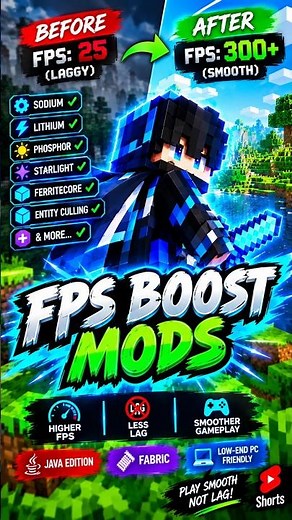 Best Fps Boost Mods #fpsboost #minecraft #minecraftmods #gaming #minecraftshorts #lowendpc #pvpmods