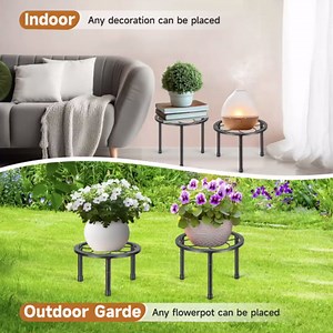 Amaoot 5 Pack Metal Plant Stand, Iron Plant Stands for Indoor and Outdoor, Flower Pot Stands for Multiple Plant, Black Potted Plant Holder for Garden Home