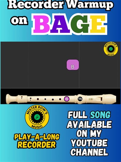 Recorder Warmup: Notes BAGE for Kids