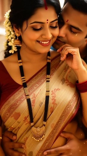 A heart-warming and cinematic moment capturing the gentle love between a newlywed Indian couple. Bathed in soft golden morning light, they share a quiet slow dance in the kitchen, celebrating warmth, togetherness, and the joy of welcoming a new life. Flowing saree, tender smiles, shy glances, and comforting embraces create a dreamy scene filled with pure emotion, tradition, and timeless romance. #RomanticMoment #CinematicLove #IndianCouple #GoldenMorning #SlowDanceVibes #HeartfeltConnection #Pre