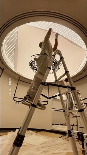 Stretch Ceiling Installation Timelapse with LED Backlight