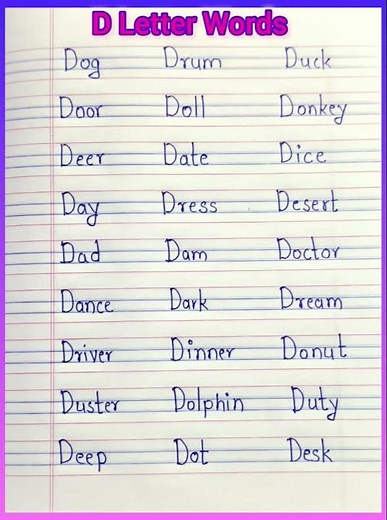 Words Starting With Letter D | English Vocabulary | #LearnEnglish