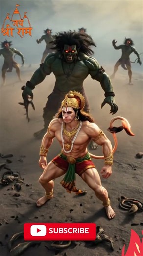 Jai Shree Hanuman | Lord Hanuman vs Ahiravana 🔥 | Epic Ramayana Battle | #hanuman #hanumanstatus