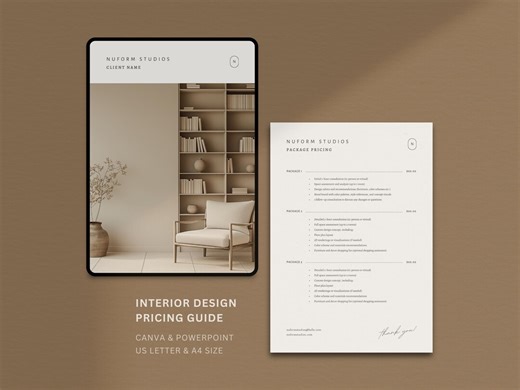 Interior Design Price Guide | Interior Designer Price List | Packages Pricing | Price Sheet | Design Template | Price List Template - Etsy