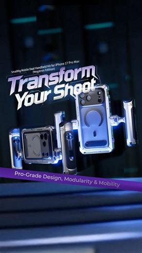 SmallRig on Instagram: "⚡ Transform Your Shoot “I am Megatron, leader of the Decepticons!“ Modular Dismountable Design – Breaks down to 4 poles, fits in your pocket. Instant Case-to-Cage Integration – Switch from daily use to pro rig in seconds. #SmallRig #Transformer #Megatron #iPhone17 #cage"