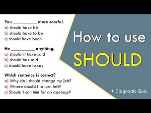 How to use the modal SHOULD