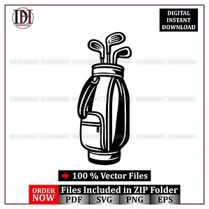 Golf Bag SVG Vector | Golf Clubs Clipart (digital Download) - Etsy