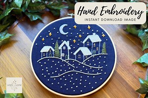 Christmas Village Pattern PDF, Holiday Embroidery Design, DIY Holiday Hoop Art - Etsy Canada