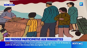 Vénissieux: une nouvelle fresque participative raconte la vie des habitants aux Minguettes | BFM Lyon