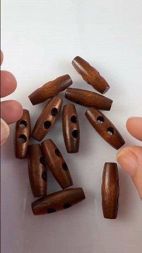 Brown Wooden Toggle Buttons 30mm for Coats and Cardigans #craftsupplies #buttonbonanza #buttonart