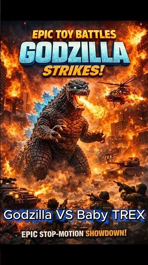 GODZILLA vs BABY T-REX 😱🦖 | Epic Toy Battle (Stop Motion) #godzilla #dinomonster #animationstyle
