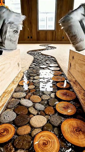 Watch This Stunning Epoxy River Floor Come to Life #landscape #epoxy #satisfying #spring 32 4k