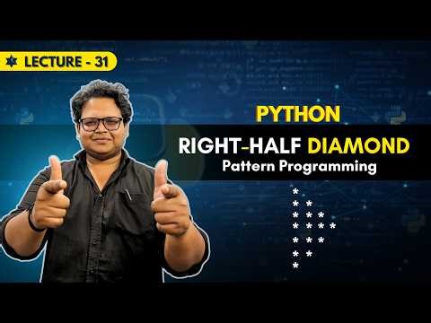 Right Half Diamond Pattern in Python | Pattern Programming | Zero to Placement