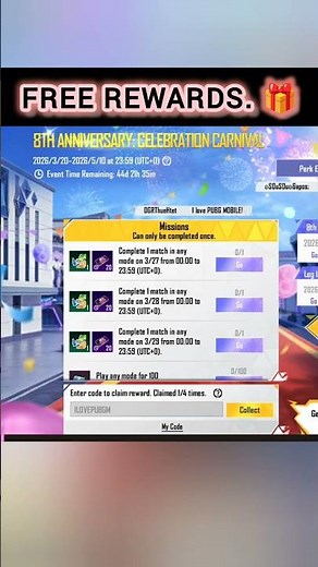 PUBG Mobile 8th Anniversary — All 4 Codes Revealed 🎁 Claim Now!