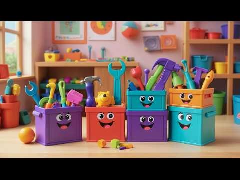 Eight Little Toy Toolboxes Fix Fix Fix | Construction & Counting Song for Kids