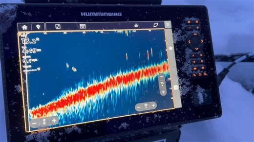 It’s amazing to watch the changes that happen as the sun gets low with Humminbird MEGA Live 2. The shallow weed flat that extends to the far end of this live image (my forward range is 80 ft) didn’t have anything more than a few small bluegills and perch darting around all day. Once 4:30 hit, however, it came alive - mostly with nice crappies. You can see at least a half dozen of them here between 50-80 feet away, cruising high over the shallow grass. Live sonar isn’t about catching the maximum 
