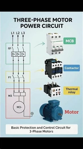 3 Phase Motor Control Circuit | Basic Protection Explained 🔥