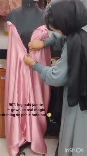 “Hand Draping Magic 😍 Net Gown ka Secret Look | Gathering Work Step by Step”#draping#shorts#fashion