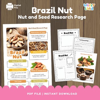 Brazil Nut Research Page Writing Worksheet – Fact and Picture Science Center