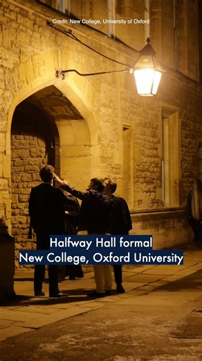 Scenes from Halfway Hall at New College, Oxford last week 🍽️ Halfway Hall is a special evening marked to celebrate the half-completion of degrees for students in their second year. 🎬 | New College, University of Oxford #oxforduniversity #oxfordstudent #studyingatoxford #oxfordformal | University of Oxford