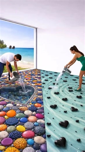 SATISFYING EPOXY FLOOR ART + HEART FISH TANK TRANSFORMATION ✨