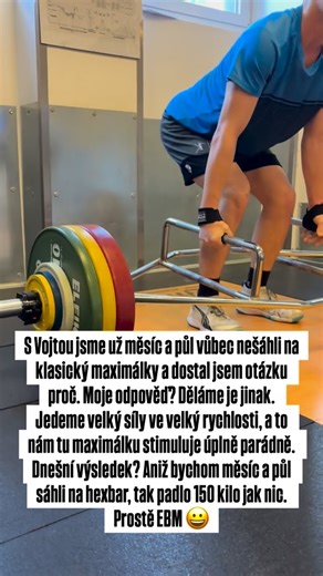 1.6K views · 47 reactions |  S Vojtou jsme měsíc a půl nevytáhli klasický maximálky a někdo se ptal proč. Odpověď? Jedeme velkou sílu ve velké rychlosti. ⚡ A co se stalo? Po šesti týdnech jsme dali 150 kg na hexbar  | Chucki_workout | Facebook