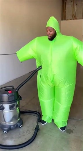 Inflatable Suit vs Vacuum Gone Wrong 😭💚