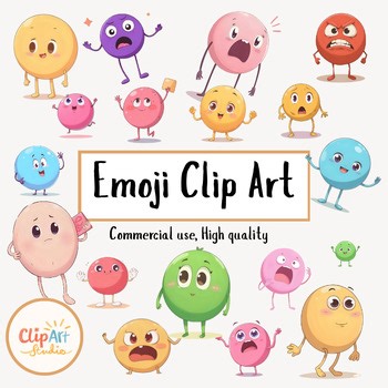 Emoji Clip Art - Feelings and emotions. Clip Art Studio. Self-regulation