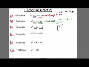 GCSE Revision Video 7 - Factorise (2)