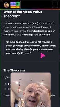 Mean Value Theorem finally explained so it makes sense 🧮