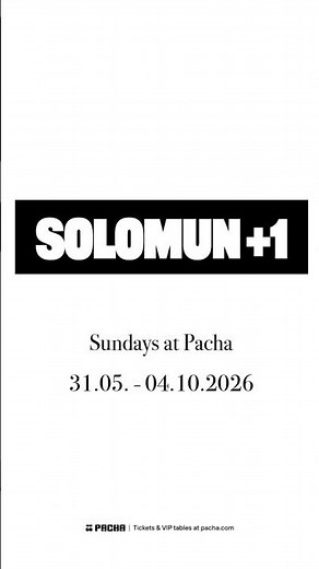SOLOMUN +1 | SUNDAYS AT PACHA IBIZA 2026