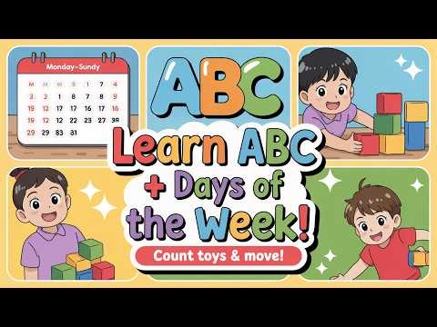 Days of the Week, ABC Phonics & Counting Toys | Movement Learning for Kids | Miss Melon