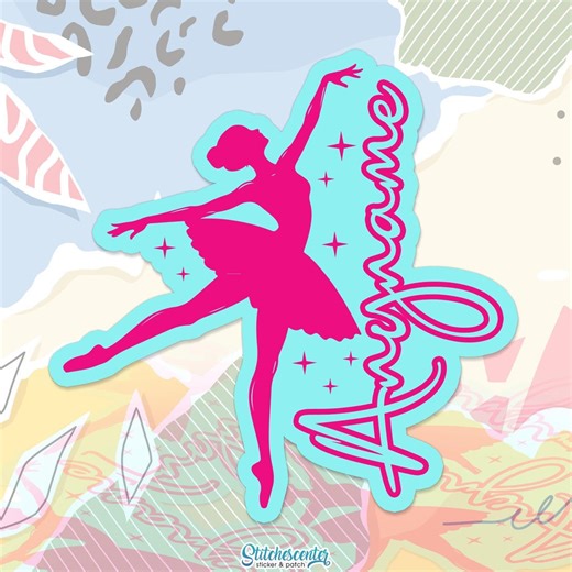 Custom Dancing Name Sticker Personalized Text Ballet Ballerina Dancer Sport Decal for Laptop Water Bottle Gift - Etsy