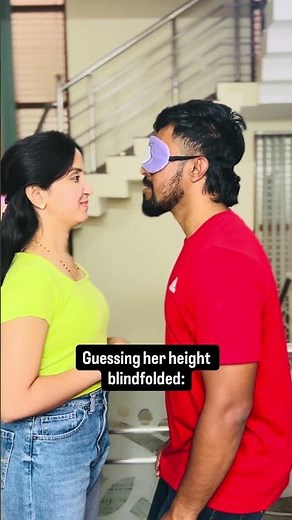He got in the first try👀🥰 “Blindfold Challenge went TOO right 😂❤️”