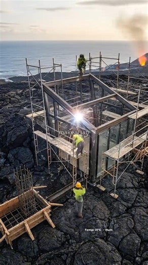 I Built a Glass Cabin on Brand New Land — Where Lava Meets the Ocean