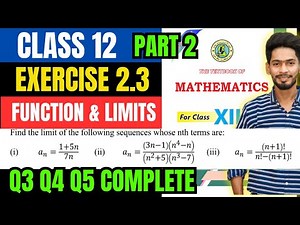 Class 12 Exercise 2.3 unit 2 Q3 Q4 Q5 new mathematic book Sindh textbook board | 2nd year new maths