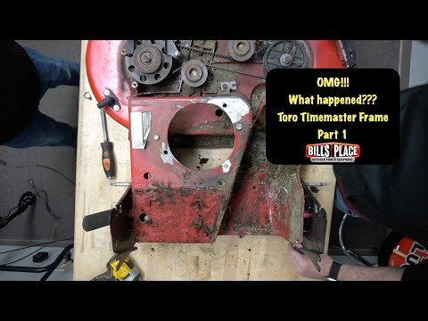 Toro 30" Timemaster frame replacement after engine came loose. Part 1