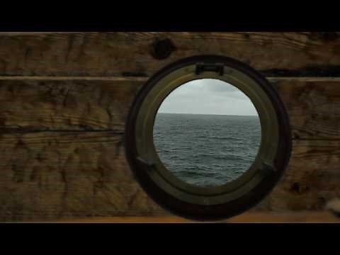 Wooden Sailboat on Sea with Creaking Boards, Waves against Hull and Seagull Sounds