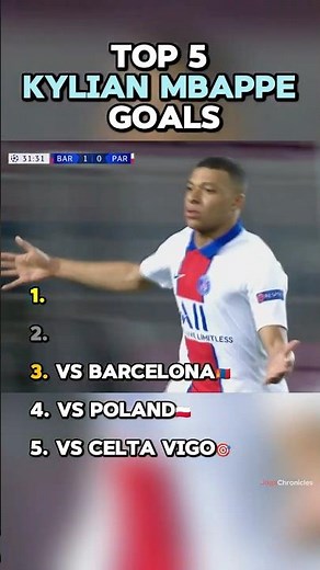 Top 5 Kylian Mbappe Goals🐢