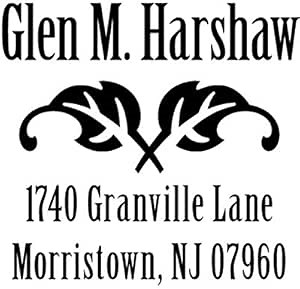 Customized Monogram Return Address Stamp - Square Design - Style MOSQ010