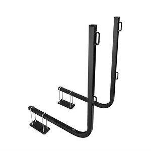 Camco Rhino Camper/RV Bumper Mount Tote Tank Holder | Powder-Coated Steel, Black and Silver (39010)