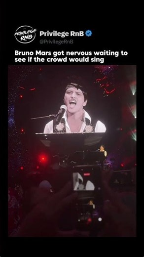 Bruno Mars got nervous waiting to see if the crowd would sing