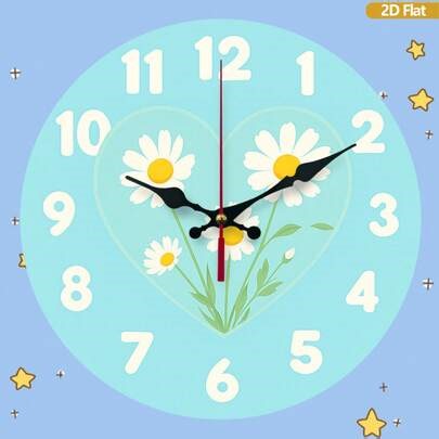 1-Piece Wall Clock - Silent With No Ticking Sound, Large White Face With Soft Blue And Beige Accents, Black Hands, Rounded Corner Design - Easy-To-Read Bedside Clock, Suitable For Bedroom, Living Room (Low-Key, 2D Flat), 10inch,Battery Operated Wall Clock,Battery Wall Clock,Silent Wall Clock,Reloj De Pared,Room Decor,Clock,Festival Gifts,Mothers Day Gift,Teacher Appreciation Gifts,Birthdays, Weddings, Parties | SHEIN