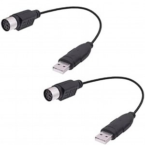 USB to PS/2 Converter Adapter Cable PS2 Female Keyboard Mouse Interface to USB 2.0 Male Adapter Connector Cord for Desktop Laptop-18cm/7in-2Pcs