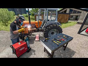 Repairing broken tractor with Realistic Tools (welding machine and grinder) | Farming Simulator 25