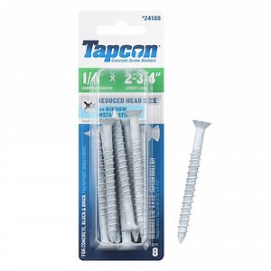 Tapcon 1/4 in. x 2-3/4 in. White Ultrashield Phillips-Flat-Head Concrete Anchors (8-Piece) 24188