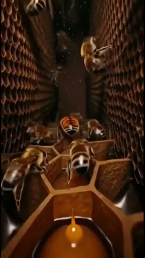 The Golden Fortress: Inside the Hive 🐝 #wildlife #nature #bees