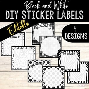 Editable This Belongs To Stickers | Printable Labels-Customizable Sticker Labels