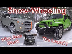 8+ Inches of Off-Road Powder Snow vs Ford Escape and Jeep Wrangler